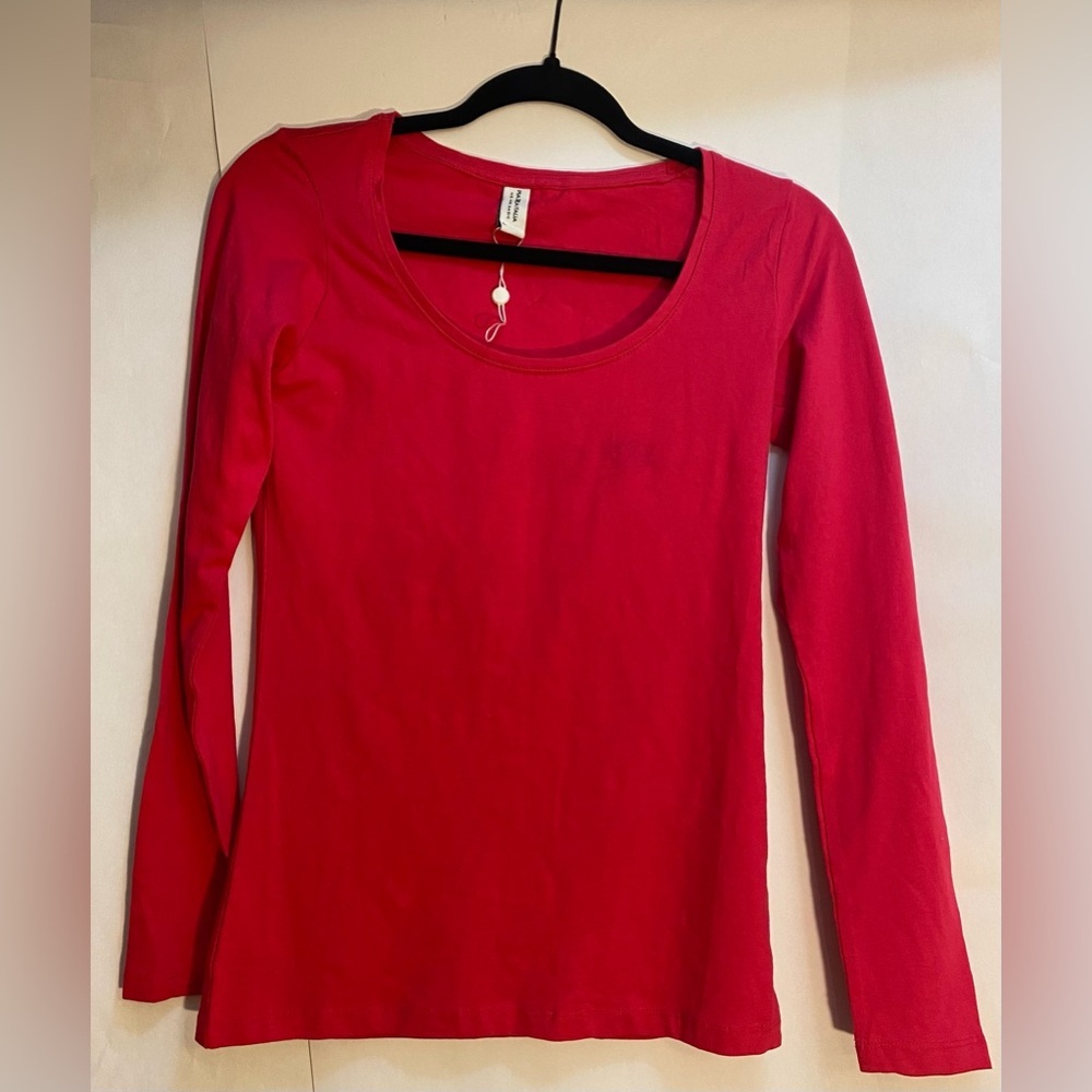 Piazza Italia Woman’s Long Sleeve Pink Top Size Large‎ NWOT